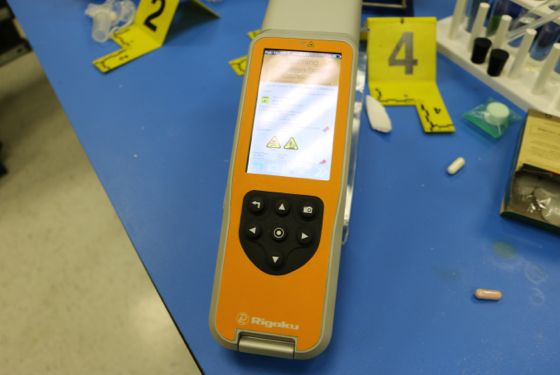 ResQ handheld 1064nm Raman analyzer on a table